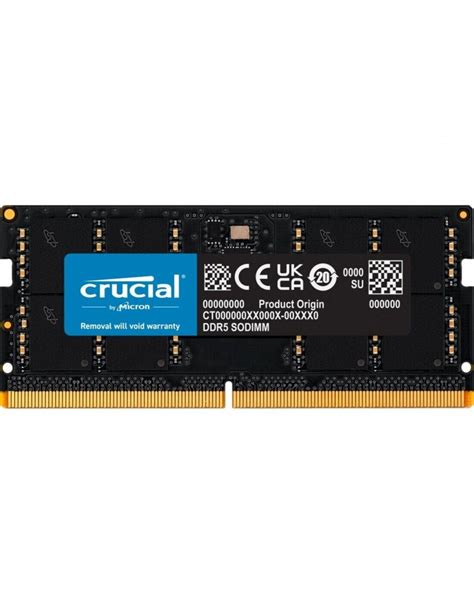 Crucial 32GB Kit (32GBx1) DDR5 4800MHz SODIMM Laptop .